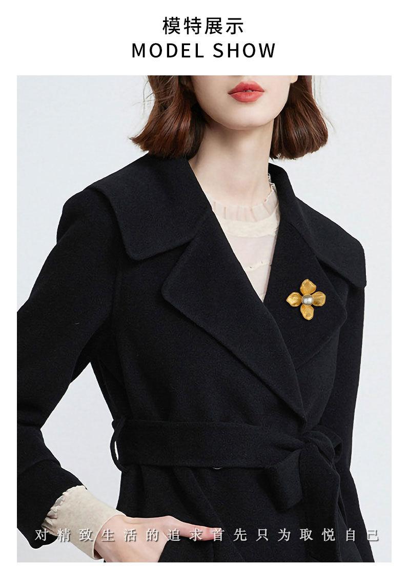 森系时尚高级感金色花朵胸针复古优雅百搭亚金胸花装饰