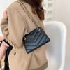 Bolso de Mujer 2023 Otoño Nueva Moda Simple Elegante Trendy Ins Bordado Línea Bolso Cuadrado Pequeño Cadena Textiva Bolso Cruzado