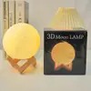 Lámpara de Luna de Vinilo para el Festival de Mediados de Otoño, Lámpara de Planeta, Lámpara de Atmósfera para Mesita de Noche, Lámpara de Luna Decorativa, Luz Nocturna Táctil, Directo de Fábrica