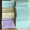 Papel de escritura de algodón y lino texturizado con páginas en blanco, tarjetas pequeñas, citas artísticas, materiales manuscritos para decorar un diario