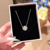 Edição Alta T Casa Colar Redondo Totalmente Cravejado de Diamantes Moda Feminina Personalidade Joia Versátil Nicho Luxo Leve Joia de Alta Qualidade Colar Feminino