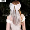 Velo de Novia Lazo Corto de Alta Gama Perla Francés Simple Accesorios para el Cabello Estilismo para Fotos de Boda Tocado