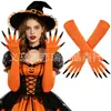 Accesorios para Mujer de los Años 1920 Spandex Satén Flocado Guantes de Charol Accesorios de Disfraz para Fiesta de Baile Transfronteriza en Stock