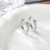 Pendientes de Zirconia de Lujo de Alta Gama Europeos y Americanos Transfronterizos para Mujer, Joyería de Estilo Ins de Diamante Completo al por Mayor
