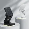 Lámpara LED de carga inalámbrica magnética plegable 3 en 1 cargador inalámbrico para teléfono móvil Apple cargador de reloj