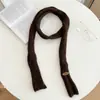 Bufanda Pequeña de Punto Atmosférica Otoño e Invierno Decoración Personalizada de Felpa Versátil Color de Contraste Cálida Monocromática Bufanda Larga tipo Baguette