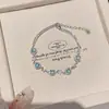 "Mar de Coral" Novo e Fresco Estilo Chinês Azul Marinho Zircônia Sintética Pulseira Exquisita Nova Elegante Joia de Mão de Alto Padrão para Mulheres