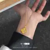 Ouro de areia vietnamita moda nicho senso de design ponto de strass trabalho em ouro trevo de quatro folhas pingente de cobre alto senso temperamento corrente de clavícula