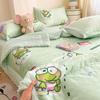 Fresco Seda Hielo Frijol Verano Fresco Colcha Kuromi Lavable a Máquina Plegable Primavera y Verano Individual Siesta Colcha con Aire Acondicionado