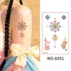 Novos Adesivos de Tatuagem Coloridos Estilo Chinês com Desenhos de Fênix e Carpa, Apresentando um Estilo Nacional Inspirado em Dunhuang, Adequados para Braços e Clavículas, Apresentando um Design de Tatuagem Lindo, à Prova d'Água e Duradouro