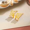 Pendientes de botón de hoja de diamante de plata S925 Xigu E1785 para mujer, ligeros, de lujo, elegantes, de alta calidad, 2024, nuevos pendientes