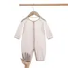 Macacão de Verão para Recém-Nascido, Macacão Fino de Manga Longa para Bebê Estilo Verão, Macacão Pijama Floral 100% Algodão