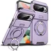 Funda de teléfono adecuada para Google Pixel11Pro XL con Ventana Deslizante 9A Soporte de Anillo Giratorio Cubierta Protectora