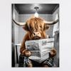 Póster de vaca pequeña estilo arte nórdico pintura decorativa lienzo mural moderno para sala de estar pintura colgante para dormitorio de noche