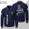 Nueva chaqueta de talla europea, deportiva informal, de moda japonesa, con cremallera americana, chaqueta fina de motociclista de color sólido para hombre