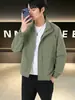 Jaqueta Casual Masculina para Primavera e Outono, Casaco com Gola Reversível, Jaqueta Corta-vento Versátil e na Moda para o Trabalho, Jaqueta de Marca de Moda Masculina, Suporta Impressão