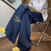 Calça Esportiva Listrada Bordada Masculina 2026 Nova Primavera Outono Marca Tendência Juventude Americana Solta Reta Casual Calça Longa
