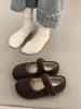 Sapatos Mao Mao Femininos Outwear 2024 Inverno Estilo Francês Chanel Estilo Boca Rasa Quente Forrado de lã Sapatos Mary Jane de uma palavra