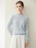Novo suéter feminino de cashmere para outono e inverno, puro caxemira de cabra, gola redonda, blusa de tricô trançado