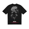 Nueva camiseta de manga corta de inyección directa vintage de Naruto, de anime clásico japonés de dibujos animados, de gran tamaño, de calle principal
