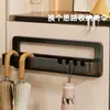Estante para guardar paraguas, paragüero, soporte de pared para paraguas, estante de pared para entrada de casa, perchero para paraguas con ganchos