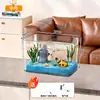 Acuario Altamente Transparente, Nuevo Tanque Mediano para Peces Dorados, Tanque Ecológico de Paisajismo para Cría de Tortugas en Escritorio de Oficina en Casa Acuario