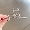 Pinza de rosa plateada para mujer Corea del Sur gran temperamento elegante accesorios para el pelo de la parte trasera del cabeza diseño de nicho pinza de tiburón personalizada