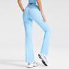 Calça de Yoga Europeia e Americana Transfronteiriça com Cintura em V, Calça Longa Fitness, Cintura Alta, Franzido Levanta Bumbum, Treino Esportivo, Corrida, Yoga, Calça Flare