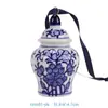 Jingdezhen Creativo Nuevo Colgante de Porcelana Azul y Blanco Botella Colgante Decoraciones para Árbol de Navidad Adornos Colgante para Coche Jarrón Carrillones de Viento