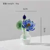 Enfeites de Flores de Vidro Zibo, Buquês de Flores Artificiais, Vasos de Flores, Arranjos de Flores de Rosa, Flores Eternas de Vidro, Presentes, Decorações de Mesa