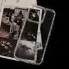 Adequado para Capa Iphone17Promax Flor Inglesa Brilhante com Diamantes Apple 16 High-End 15 Niche 12 Furo Grande Anti-Queda