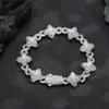 Pulsera Infinito Trébol Hip-Hop Rap Zirconia 5A Joyería Colorida Collar Pulsera Trébol Transfronterizo
