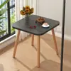 Mesa de Madeira Quadrada Pequena Mesa Quadrada Simples para Uso Doméstico Mesa Lateral de Sofá Mesa de Cabeceira Moderna Casa de Aluguel Varanda Mesa de Centro Pequena