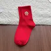 Meias de Natal para Mulheres, Meias Vermelhas de Cano Médio para o Ano de Nascimento, Casais, Estudantes, Presentes de Feriado de Natal, Meias Longas, Atacado de Zhuji