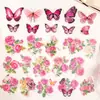 Pacote de Adesivos Dia Lindo Série Borboleta Amor Flor Colagem de Plantas Borboleta Material de Decoração para Diário 50 Folhas
