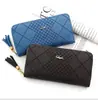 Nuevo Billetero Largo para Mujer, Bolso de Mano de PU Simple con Estampado de Cuadros, Organizador con Cremallera, Múltiples Ranuras para Tarjetas, Bolsillo para Teléfono y Billetera para Monedas