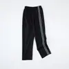 Pantalones de Uniforme Escolar Rayados Reflectantes para Niños y Niñas, Dos Rayas, Gris Azulado, Rayas Reflectantes Gris Rojizo, Pantalones Deportivos Rectos de Corte Holgado para Estudiantes de Secundaria y Preparatoria