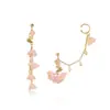 2026 Nuevo Estilo Caliente Flor de Lirio Aretes de Borla de Flor para Niña Cara Redonda Aretes Largos Ear Cuff Elegante