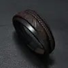 Pulsera de Cuero para Hombre Multicapa Tejida a Mano Estilo Retro Europeo y Americano Tubo Curvado Aleación de Zinc Cuero Estampado Nuevo Producto Transfronterizo