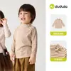 100% AlgodãoSuéter Infantil Dudu, Roupa de Outono 100% Algodão, Tricô para Meninos, Estilo Suave de Outono, Blusa Tendência para Meninas