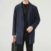 Casaco de Lã Masculino Outono e Inverno Terno Comprimento Médio Trench Coat Engrossado Estilo Coreano Top Terno Casual Casaco de Lã Masculino