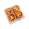 Caixa de Embalagem para Quatro Ovos Tarte, Estilo Influenciador Assando Duas Peças de Carne Desfiada, Pasta de Taro e Embalagem de Clam Leite