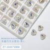 Cristal Azul Luz de Luna uña diamante joyería al por mayor flash amor rectangular mariposa Oval uña Vidrio fondo puntiagudo Pedrería