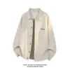 Camisa de Manga Comprida para Homem, Nova Coleção Primavera 2026 Marca Americana de Moda High Street Jaqueta Camisa Masculina Casual Solta com Lapela
