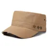 Fábrica de sombreros de copa plana, directos de fábrica, sombrero militar de algodón para exteriores de primavera y verano, sombrero deportivo informal de moda para hombres y mujeres que combinan con todo.