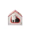 Cama para Gato Casa Divertida Telhado Vermelho Placa Arranhadora para Gato de Papelão Ondulado Casa para Gato Integrada Casa de Papel Dobrável para Pet Fonte