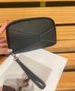 Nueva Moda Cartera de Piel Genuina para Mujer Togo Primera Capa Piel de Vaca Billetera para Monedas para Mujer Bolso de Mano con Correa de Muñeca