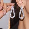 Brincos de Gota de Água Exquisitos de Alta Qualidade, Brincos da Moda para Mulheres, Brincos de Strass Brilhantes, Brincos Elegantes e da Moda