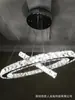 Fornecimento exclusivo transfronteiriço de lustres circulares de LED de cristal em aço inoxidável para iluminação de sala de estar, sala de jantar e quarto, arte minimalista moderna