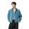Jaqueta masculina de trabalho com lapela, marca moderna, rústica, bonita, curta, personalizada, casaco, cor de lona americana, color block, solta, outono, nacional
